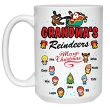 Grandma's Reindeers Personalized Ceramic Coffee Mugs Christmas Special Edition